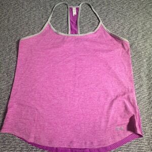 Under Armour Womens Pink Heathered Mesh Back Racerback Tank Top Activewear